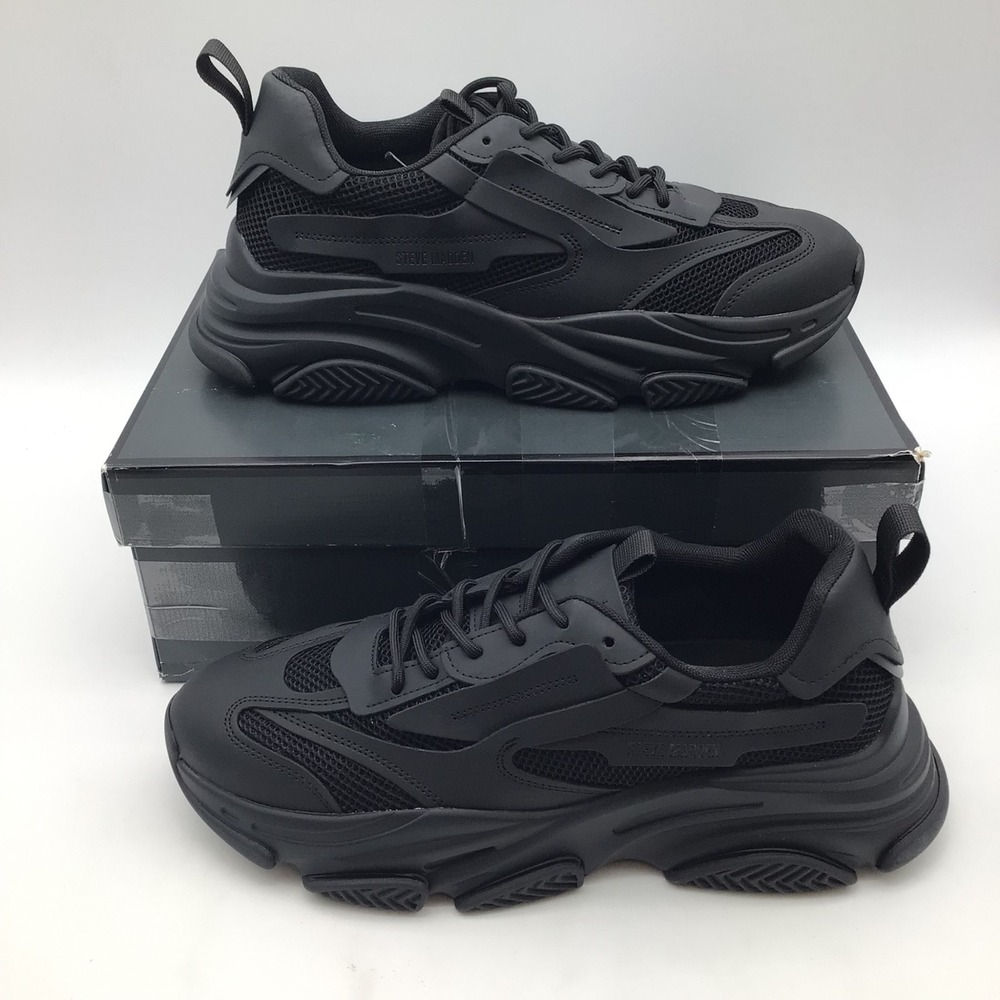Steve‎ Madden Possess Mens Black Chunky Sneakers POSS01M1 Size 12 NEW